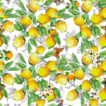 Tekstil voksdug med citroner