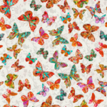 Farverige sommerfugle på din tekstilvoksdug.