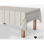 Stribet akryldug i hvide farver.