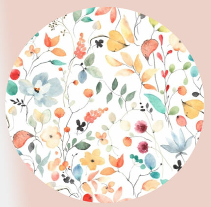 Akrylcoated rund stofdug med blomster. Find en dug i netop den diameter som du behøver. Flot til enhver borddækning. Mange populære farver og vaianter.