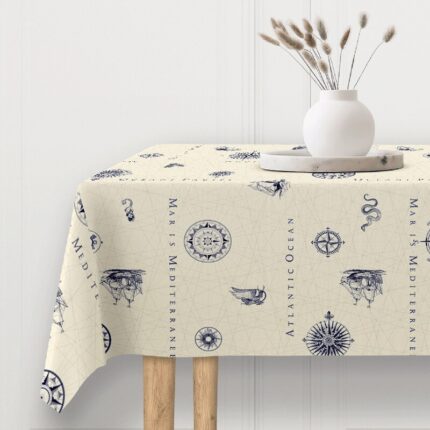 Hvid dug i klassisk maritim stil – Voksdug Design