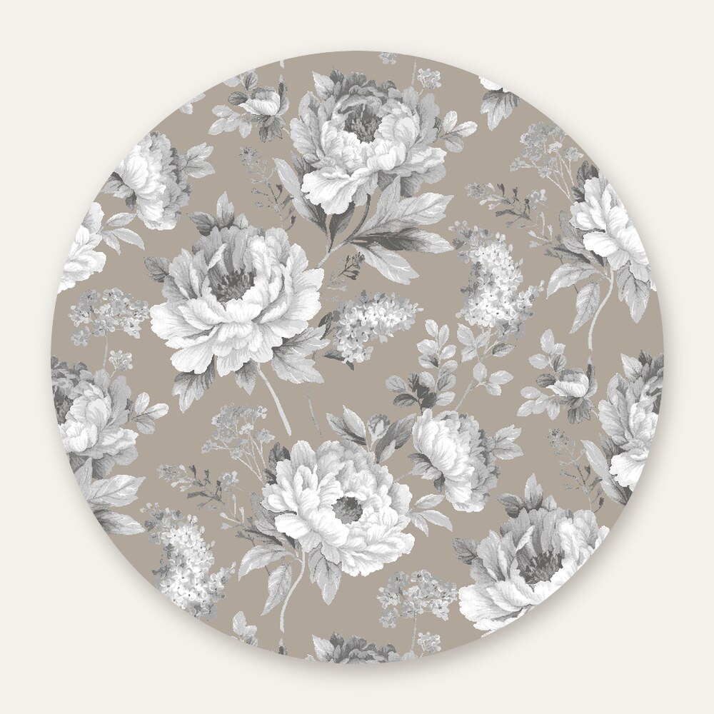 Rund dug med hvide blomster – Voksdug Design